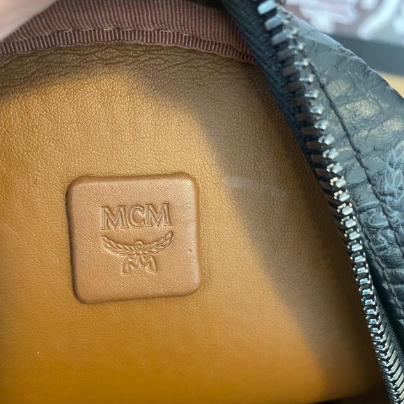 MCM BLACK STUDDED BACKPACK